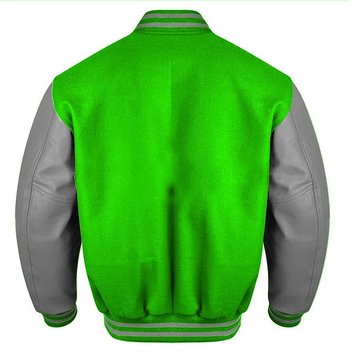 Varsity Jacket - Kelly Green Gray