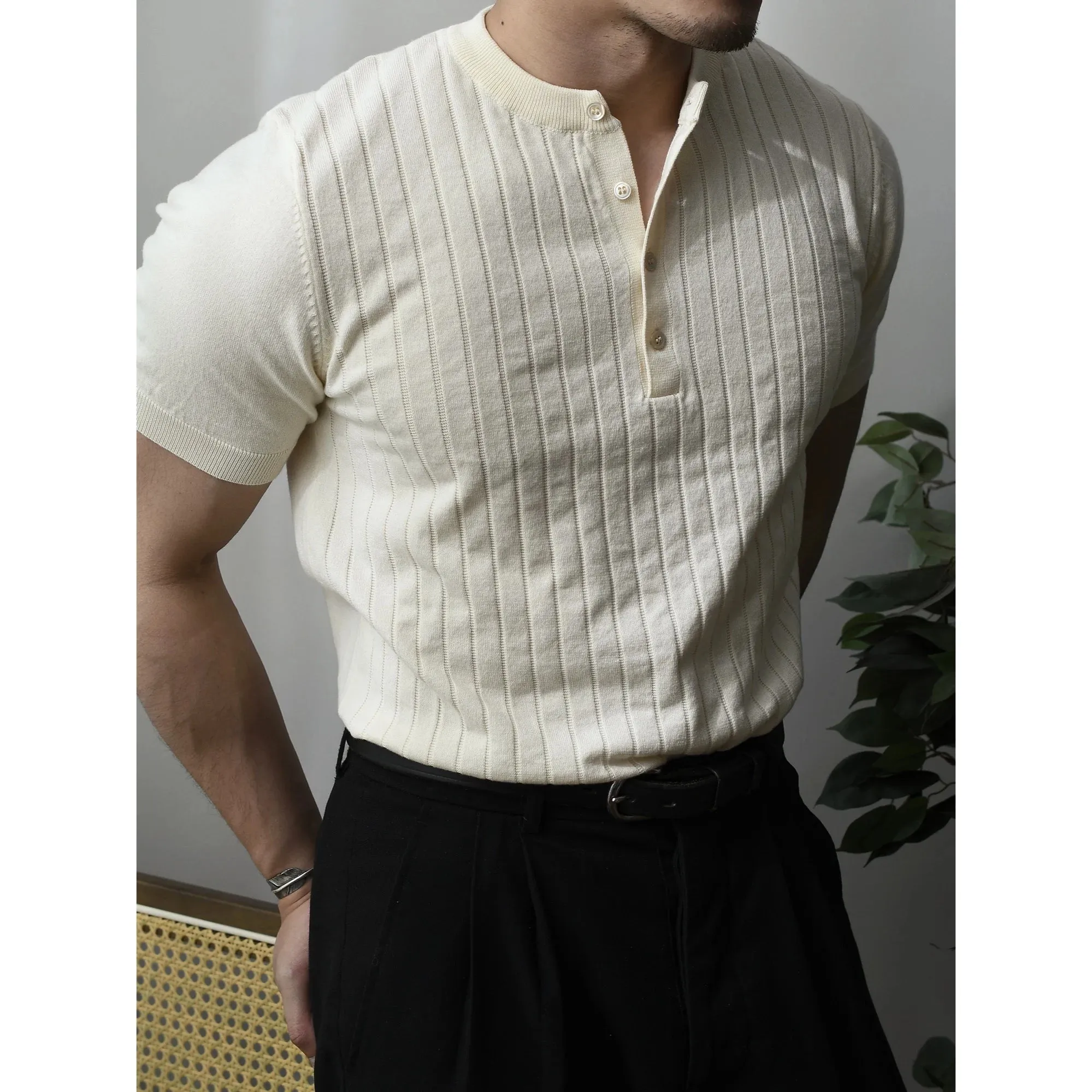 Vintage business cotton summer t-shirt