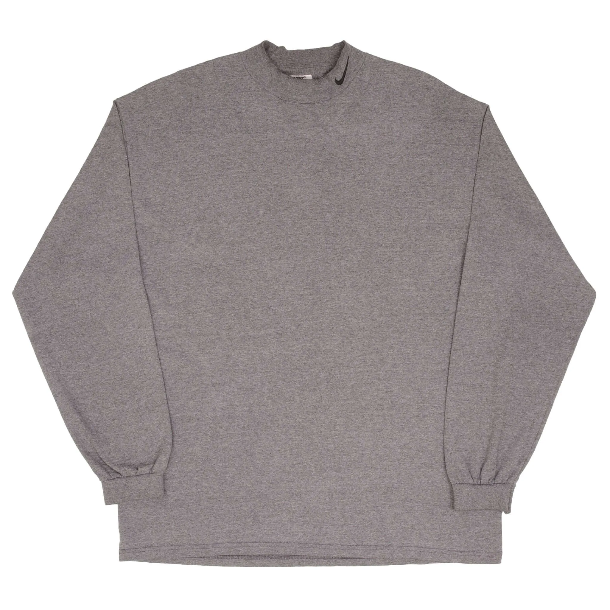 VINTAGE NIKE LONG SLEEVE TURTLE NECK DARK GREY TEE SHIRT 1990S SIZE XL MADE USA