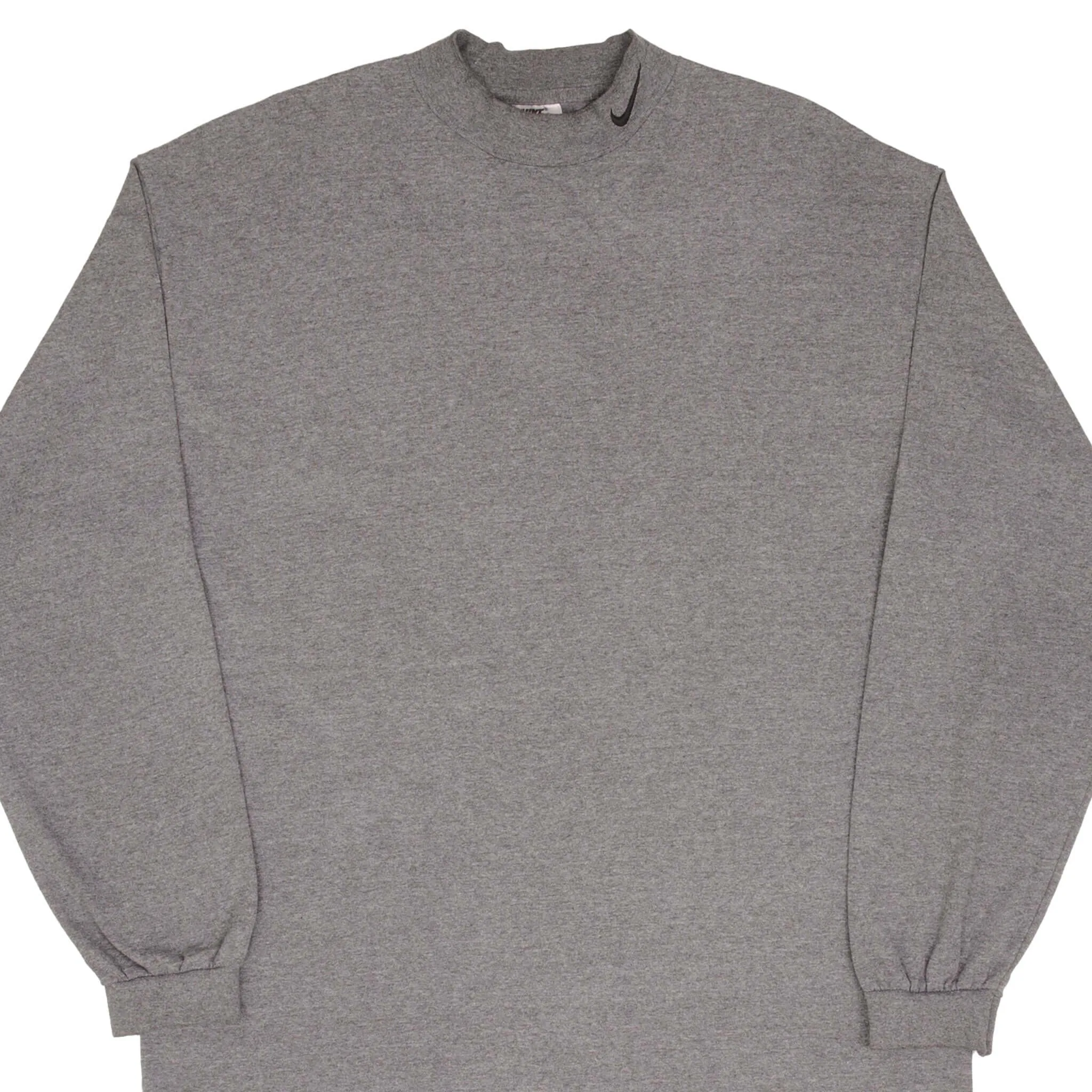 VINTAGE NIKE LONG SLEEVE TURTLE NECK DARK GREY TEE SHIRT 1990S SIZE XL MADE USA