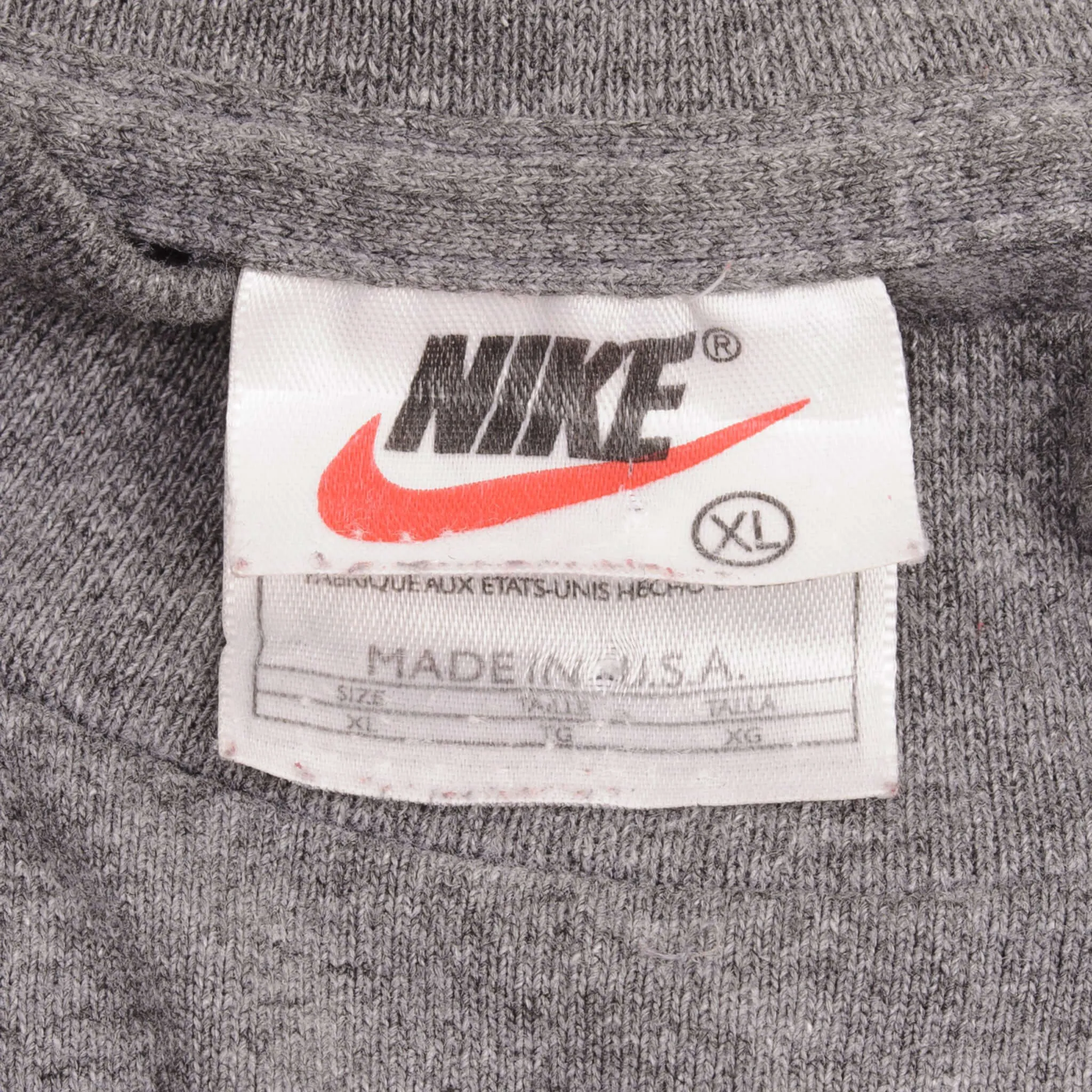VINTAGE NIKE LONG SLEEVE TURTLE NECK DARK GREY TEE SHIRT 1990S SIZE XL MADE USA