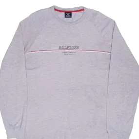 VINTAGE TOMMY HILFIGER SPELLOUT GREY LONG SLEEVE TEE SHIRT 2000S LARGE