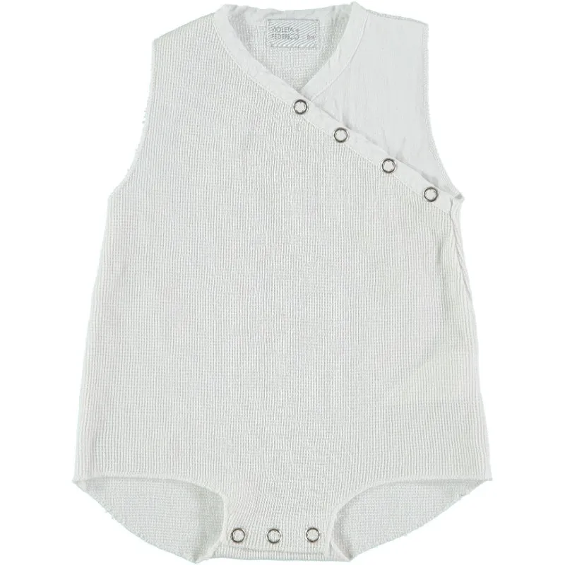 Violeta White Cruz Woven Romper