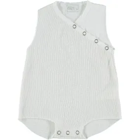 Violeta White Cruz Woven Romper