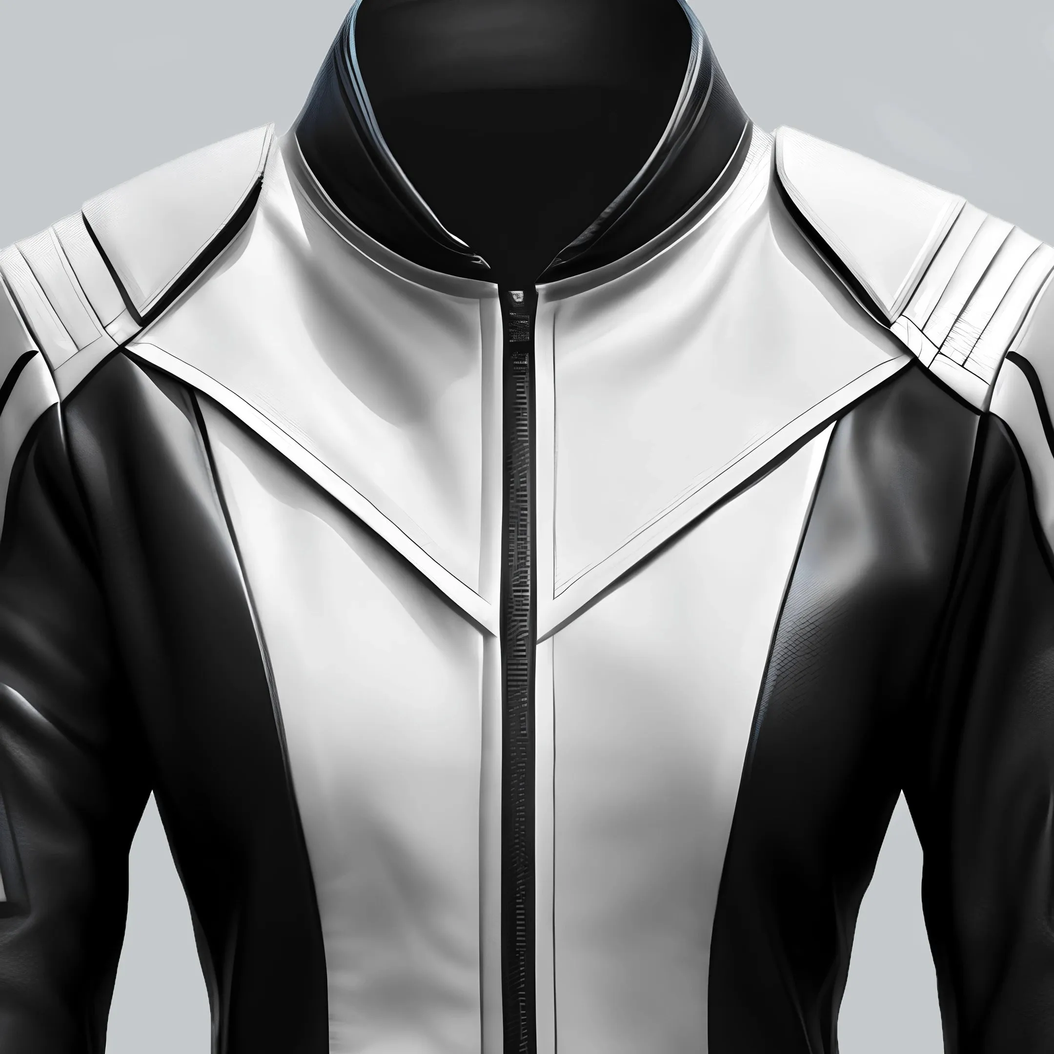 White And Black Faux Leather Jacket