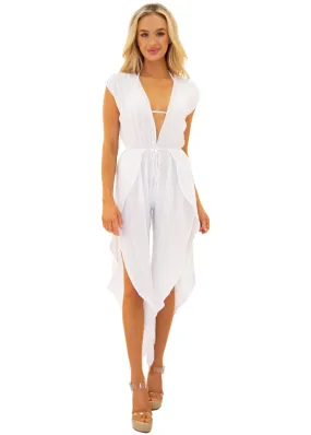 'Windy' White Cotton Romper