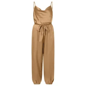 Women Jumpsuits Lace Up Irregular Overalls Casual Short Sleeve Romper