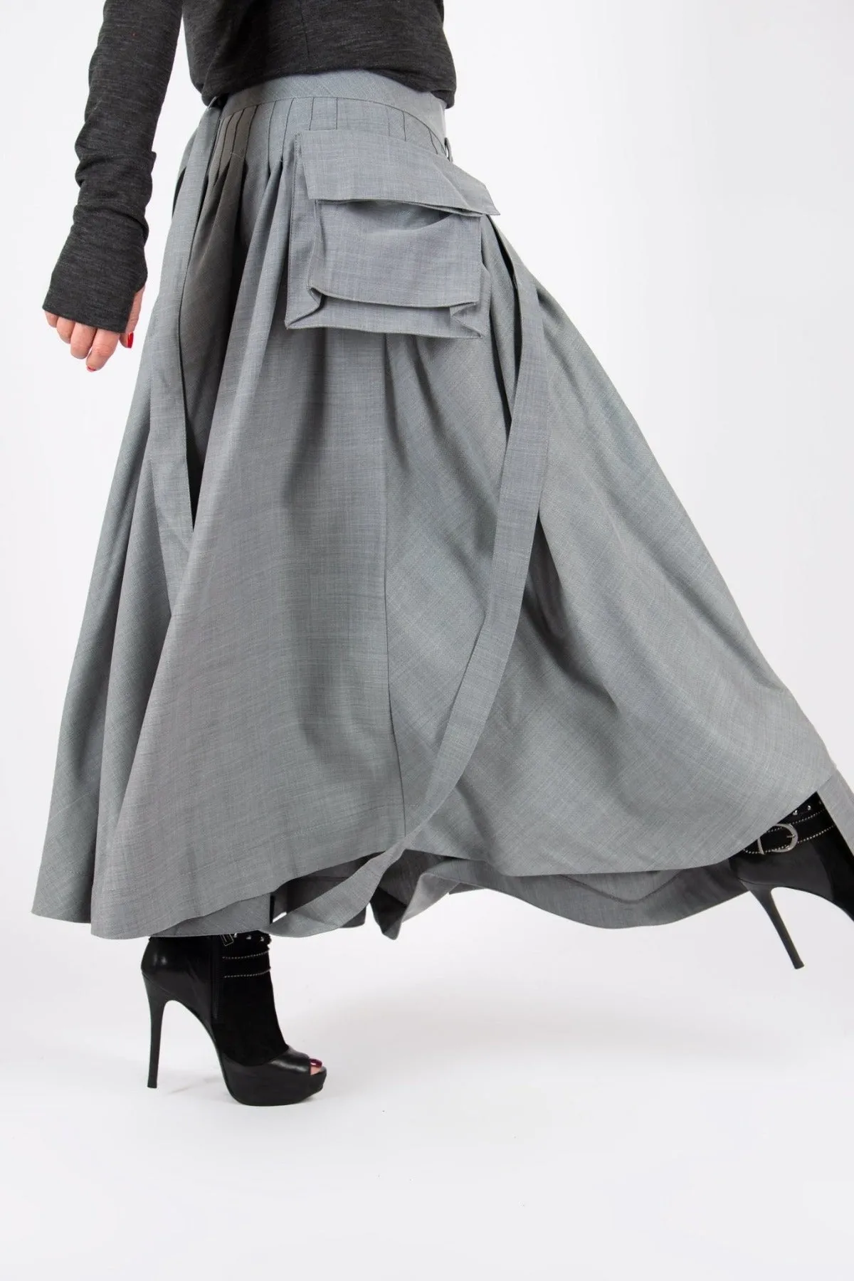 ZEFIRA Asymmetrical Long Skirt