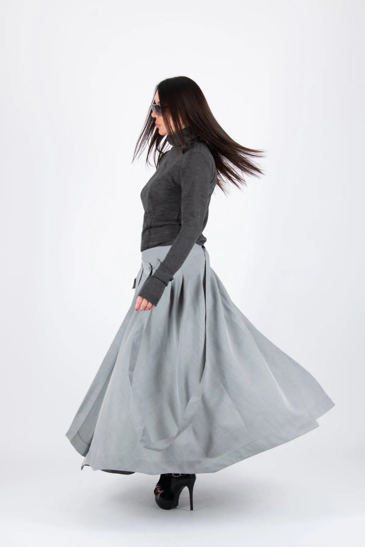 ZEFIRA Asymmetrical Long Skirt