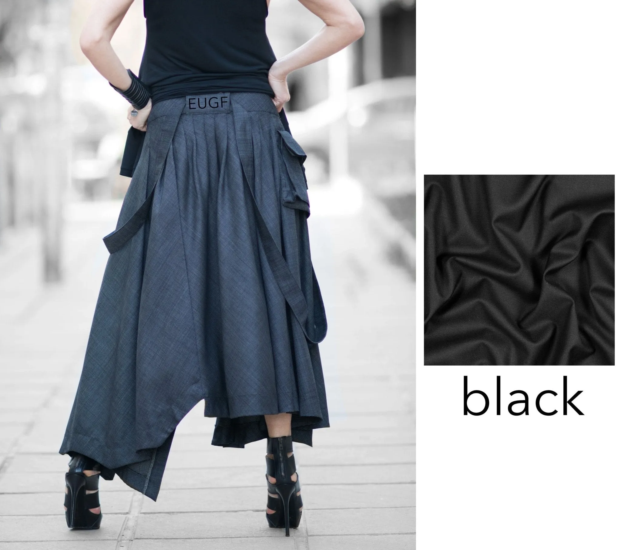 ZEFIRA Asymmetrical Long Skirt