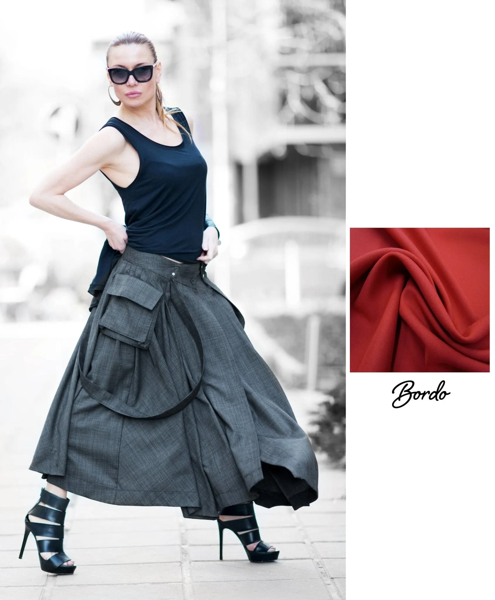 ZEFIRA Asymmetrical Long Skirt