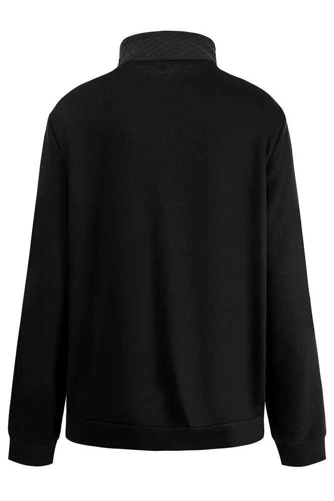 Zipper Turn Down Collar Pockets Long Sleeve Winter Coat Women
